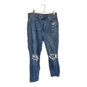 American Eagle Mom Jean Distressed Straight Sz 12